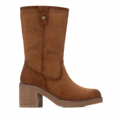 Refresh Women's Suede Block Heel Boots In Camel In Brown