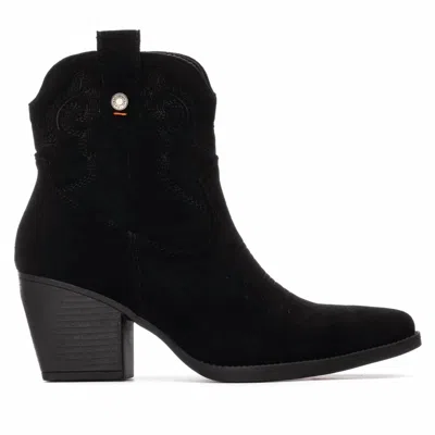 Refresh Women's Suede Italian Western Ankle Booties In Black