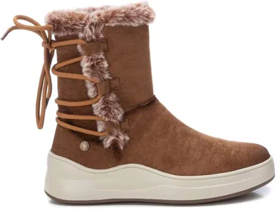 Refresh Women's Suede Winter Bootie In Camel In Brown