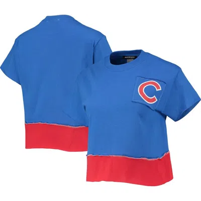 Refried Apparel Royal Chicago Cubs Cropped T-shirt In Blue