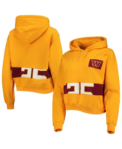 Refried Apparel Gold Washington Commanders Cropped Pullover Hoodie