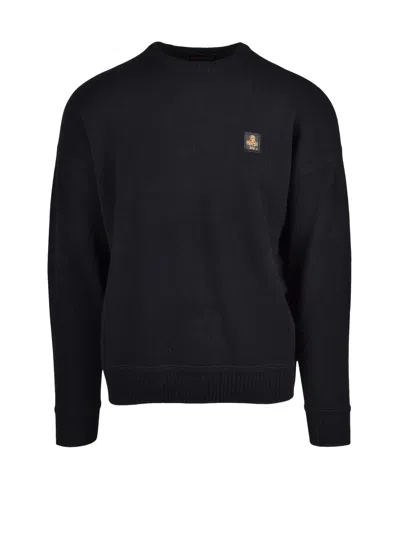 Refrigiwear Black Wool Crewneck Sweater