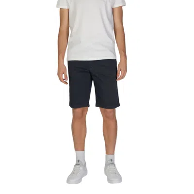 Refrigiwear Blue Cotton Bermuda Shorts In Black