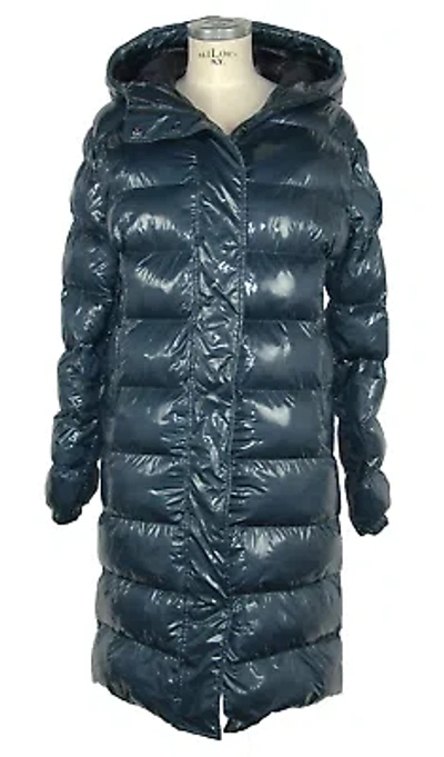 Pre-owned Refrigiwear Elegant Long Down Jacket In Shimmering Blue