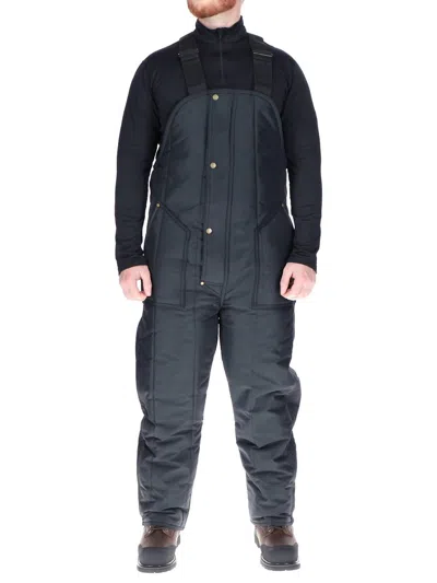 Refrigiwear Insulated Softshell Bib Overalls In Black In Blue