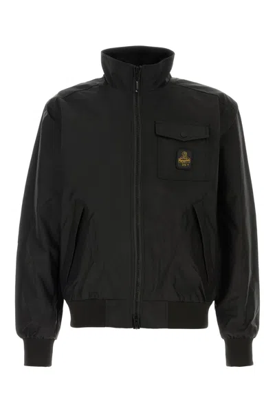 REFRIGIWEAR REFRIGIWEAR BLACK NYLON CAPTAIN BOMBER JACKET