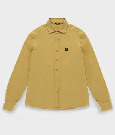 Refrigiwear Mixed Shirt Linen Man Burnished Gold In White