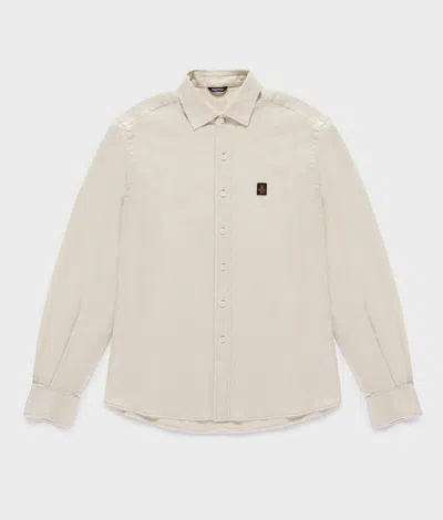Refrigiwear Shirt Mixed Linen Man Bone White In Neutral