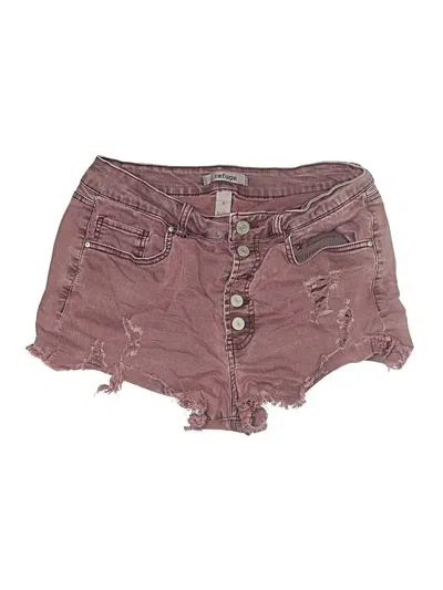 Pre-owned Refuge Denim Shorts In Burgundy