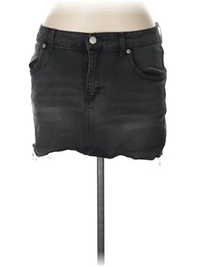 Pre-owned Refuge Denim Skirt In Black