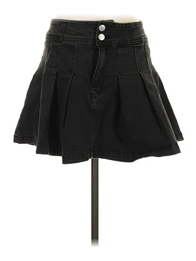 Pre-owned Refuge Denim Skirt In Black