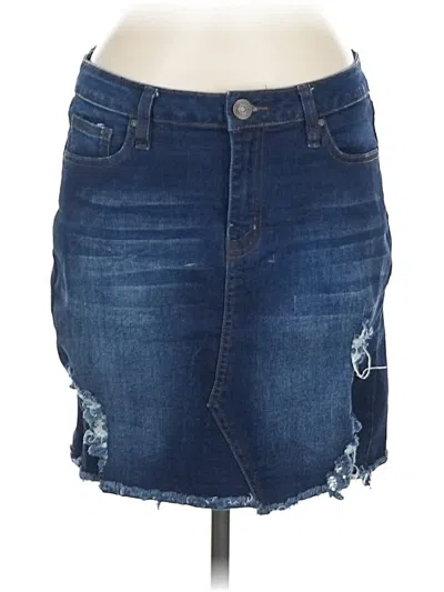 Pre-owned Refuge Denim Skirt In Blue