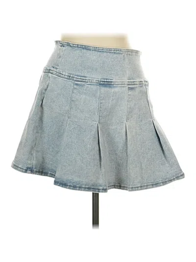 Pre-owned Refuge Denim Skirt In Blue