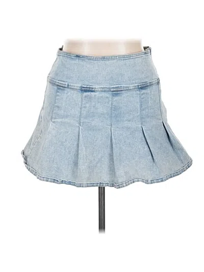 Pre-owned Refuge Denim Skirt In Blue