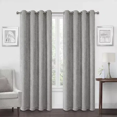 Regal Home Collections, Inc. Regal Home Ayden Solid Grommet Top Energy Saving Blackout Single Curtain Panel In Gray