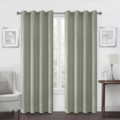 Regal Home Collections, Inc. Regal Home Ayden Solid Grommet Top Energy Saving Blackout Single Curtain Panel In Green