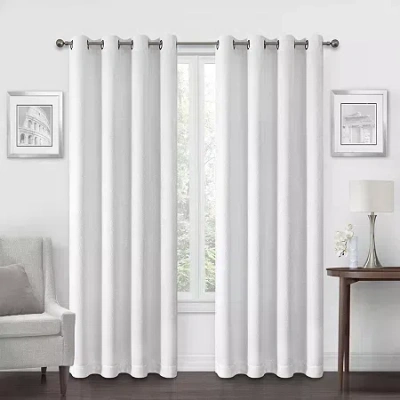 Regal Home Collections, Inc. Regal Home Ayden Solid Grommet Top Energy Saving Blackout Single Curtain Panel In White