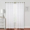 Regal Home Collections, Inc. Regal Home Bayview Grommet Top Embroidered Sheer Single Curtain Panel In Brown