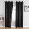 Regal Home Collections, Inc. Regal Home Callisto Grommet Top Blackout Set Of 2 Curtain Panel In Black
