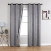 Regal Home Collections, Inc. Regal Home Callisto Grommet Top Blackout Set Of 2 Curtain Panel In Gray