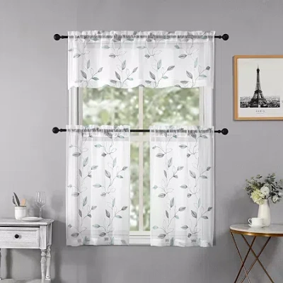 Regal Home Collections, Inc. Regal Home Cedar 3-pc. Rod Pocket Window Tier In Blue