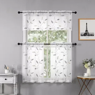 Regal Home Collections, Inc. Regal Home Cedar 3-pc. Rod Pocket Window Tier In Sand