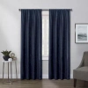Regal Home Collections, Inc. Regal Home Chenille Rod Pocket Light-filtering Single Curtain Panel In Blue