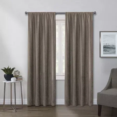 Regal Home Collections, Inc. Regal Home Chenille Rod Pocket Light-filtering Single Curtain Panel In Brown