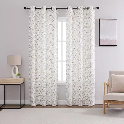 Regal Home Collections, Inc. Regal Home Colin Grommet Top Blackout Set Of 2 Curtain Panel In White