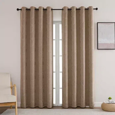 Regal Home Collections, Inc. Regal Home Constance Grommet Top Blackout Single Curtain Panel In Brown
