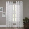 Regal Home Collections, Inc. Regal Home Crushed Voile Geo Print Grommet Top Sheer Single Curtain Panel In White