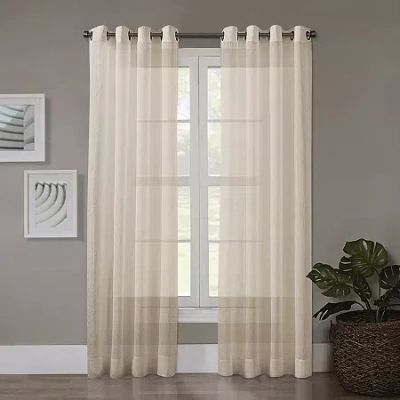 Regal Home Collections, Inc. Regal Home Crushed Voile Solid Grommet Top Sheer Single Curtain Panel In Brown