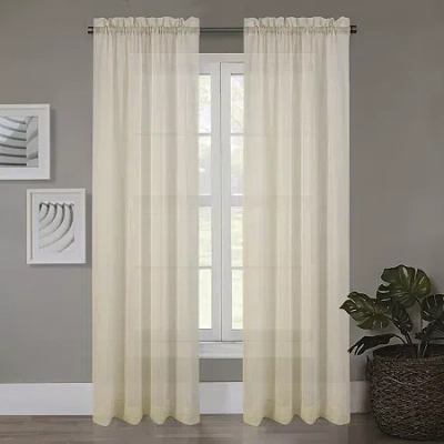 Regal Home Collections, Inc. Regal Home Crushed Voile Solid Rod Pocket Sheer Single Curtain Panel In Brown