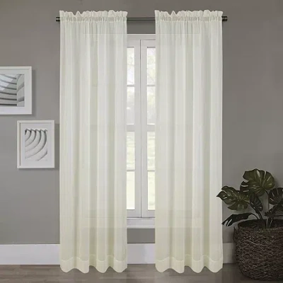 Regal Home Collections, Inc. Regal Home Crushed Voile Solid Rod Pocket Sheer Single Curtain Panel In Sand