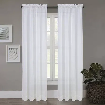 Regal Home Collections, Inc. Regal Home Crushed Voile Solid Rod Pocket Sheer Single Curtain Panel In White