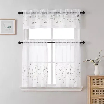 Regal Home Collections, Inc. Regal Home Daisy 3-pc. Rod Pocket Window Tier In Sand