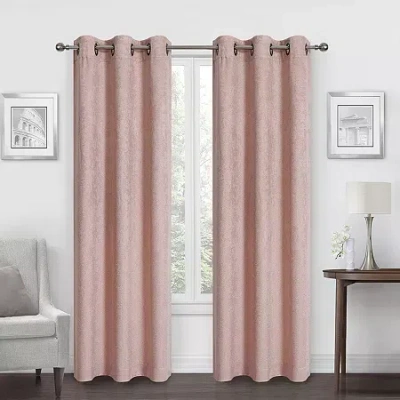 Regal Home Collections, Inc. Regal Home Diamond Embossed Grommet Top Energy Saving Blackout Set Of 2 Curtain Panel In Pink