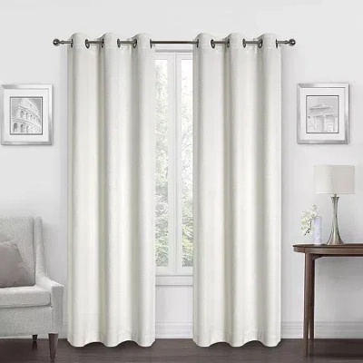 Regal Home Collections, Inc. Regal Home Diamond Embossed Grommet Top Energy Saving Blackout Set Of 2 Curtain Panel In Sand