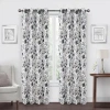 Regal Home Collections, Inc. Regal Home Dimensions Floral Grommet Top Energy Saving Blackout Single Curtain Panel In Gray