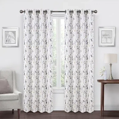 Regal Home Collections, Inc. Regal Home Dimensions Leaf Grommet Top Energy Saving Blackout Single Curtain Panel In Sand