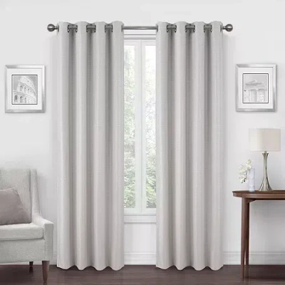 Regal Home Collections, Inc. Regal Home Dimensions Solid Grommet Top Energy Saving Blackout Single Curtain Panel In Silver