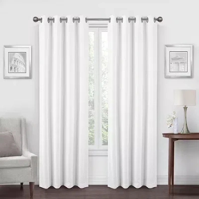 Regal Home Collections, Inc. Regal Home Dimensions Solid Grommet Top Energy Saving Blackout Single Curtain Panel In White