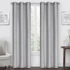 Regal Home Collections, Inc. Regal Home Geo Cube Jacquard Grommet Top Light-filtering Set Of 2 Curtain Panel In Gray