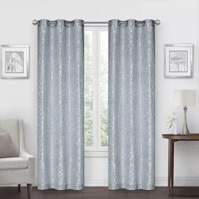 Regal Home Collections, Inc. Regal Home Gilmore Grommet Top Energy Saving Light-filtering Set Of 2 Curtain Panel In Blue