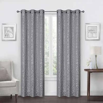 Regal Home Collections, Inc. Regal Home Gilmore Grommet Top Energy Saving Light-filtering Set Of 2 Curtain Panel In Gray