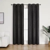 Regal Home Collections, Inc. Regal Home Joelle Embossed Grommet Top Energy Saving Blackout Set Of 2 Curtain Panel In Black