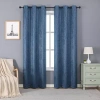 Regal Home Collections, Inc. Regal Home Joelle Embossed Grommet Top Energy Saving Blackout Set Of 2 Curtain Panel In Blue