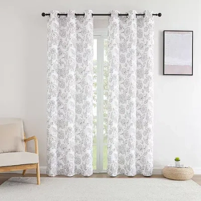 Regal Home Collections, Inc. Regal Home Kelvis Printed Grommet Top Energy Saving Blackout Set Of 2 Curtain Panel In Pink