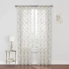 Regal Home Collections, Inc. Regal Home Meadow Rod Pocket Embroidered Sheer Single Curtain Panel In Blue