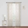 Regal Home Collections, Inc. Regal Home Meadow Rod Pocket Embroidered Sheer Single Curtain Panel In Brown